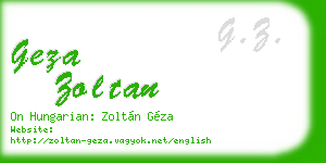 geza zoltan business card